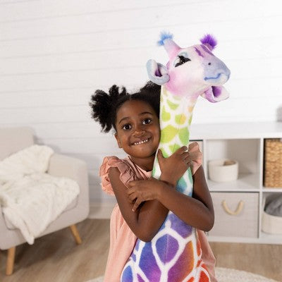  Melissa & Doug Rainbow Giraffe Lifelike Plush: Zoo Animal Stuffed Toy