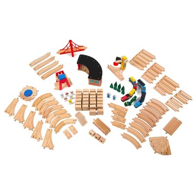  Melissa & Doug Deluxe Wooden Railway Train Set (130+pc)