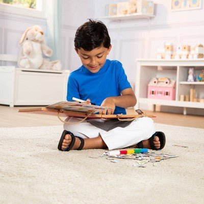  Melissa & Doug Natural Play: Play, Draw, Create Reusable Drawing & Magnet Kit - Dinosaurs (41 Magnets, 5 Dry-Erase Markers)