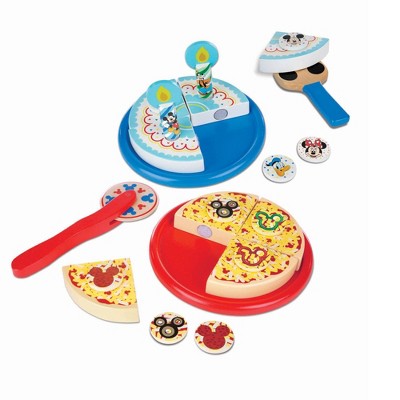  Melissa & Doug Mickey Mouse Wooden Pizza And Birthday Cake Set (32pc) - Play Food
