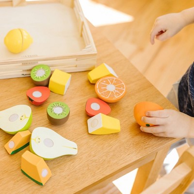  Melissa & Doug Cutting Fruit Set - Wooden Play Food Kitchen Accessory