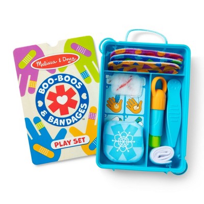  Melissa & Doug Boo-Boos & Bandages Reusable First Aid Pretend Play Set: Creativity Focus With Medical Accessories