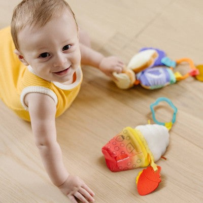  Melissa & Doug Multi-Sensory Take-Along Clip-On Infant Toy 2pk (PB&J And Bubble Tea)