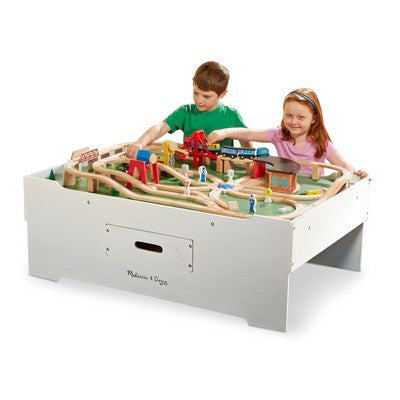  Melissa & Doug Deluxe Wooden Multi-Activity Play Table - For Trains, Puzzles, Games, More