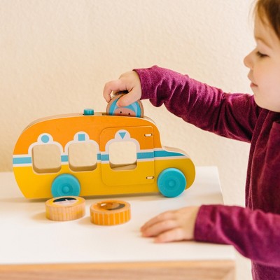  Melissa & Doug GO Tots Wooden Roll & Ride Bus With 3 Disks