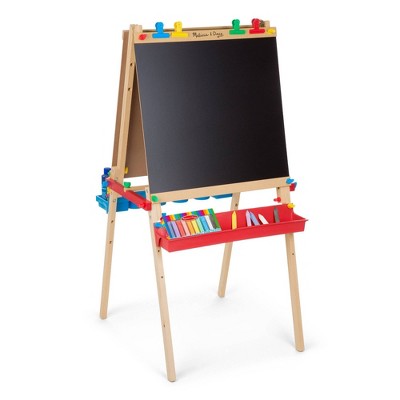  Melissa & Doug Deluxe Standing Art Easel - Dry-Erase Board, Chalkboard, Paper Roller
