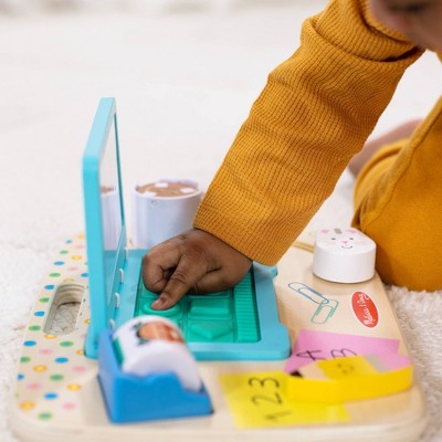  Melissa & Doug Wooden Work & Play Desktop Activity Board Infant And Toddler Sensory Toy