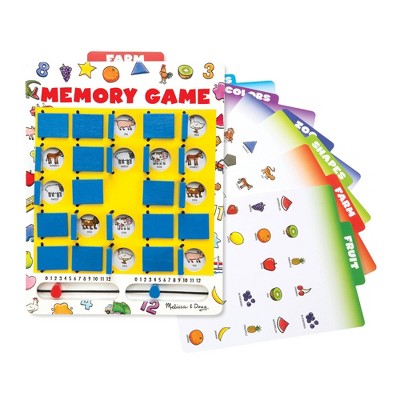  Melissa & Doug Flip To Win Travel Memory Game - Wooden Game Board, 7 Double-Sided Cards