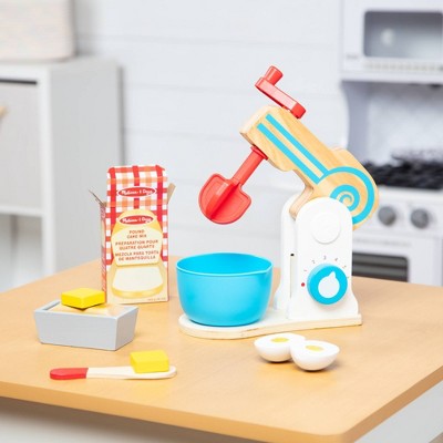  Melissa & Doug Wooden Make-a-Cake Mixer Set (11pc) - Play Food And Kitchen Accessories