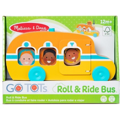  Melissa & Doug GO Tots Wooden Roll & Ride Bus With 3 Disks