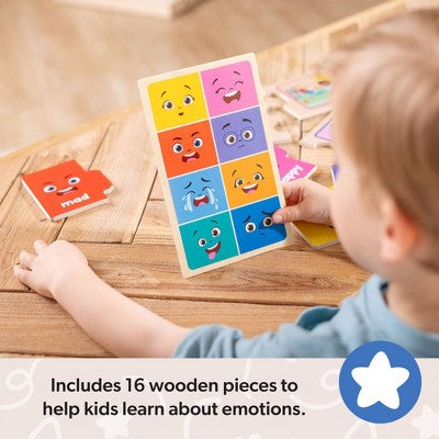  Melissa & Doug Ms. Rachel Big Feelings Puzzles - 16pc: Educational Wooden Toy For Emotional & Sensory Development