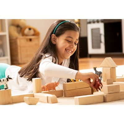  Melissa & Doug Standard Unit Solid-Wood Building Blocks With Wooden Storage Tray (60pc)