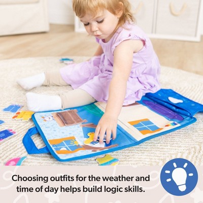  Melissa & Doug Ms. Rachel What To Wear Felt Activity Board Take-Along Preschool Learning Toy: 40 Pieces, Fine Motor Skills Development