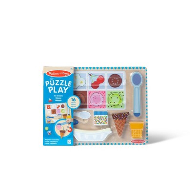  Melissa & Doug Ice Cream Wooden Magnetic Puzzle Play Set, 16pc Magnet With Scooper
