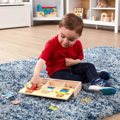  Melissa & Doug Mix 'n Match Wooden Bear Family Dress-Up Puzzle With Storage Case (45pc)