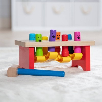  Melissa & Doug Deluxe Pounding Bench Wooden Toy With Mallet