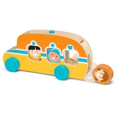  Melissa & Doug GO Tots Wooden Roll & Ride Bus With 3 Disks