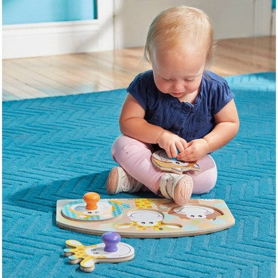  Melissa & Doug First Play Wooden Jumbo Knob Safari Animal Puzzle (3pc)