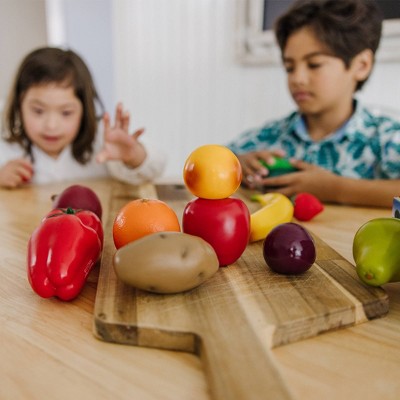  Melissa & Doug Play-Time Produce Fruit (9pc) And Vegetables (7pc) Realistic Play Food