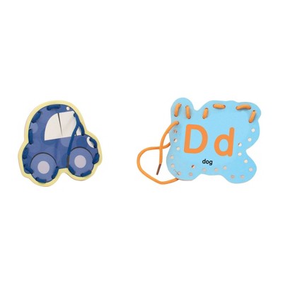  Melissa & Doug Alphabet Wooden Lacing Cards With Double-Sided Panels And Matching Laces: Educational Fine Motor Skills Toy