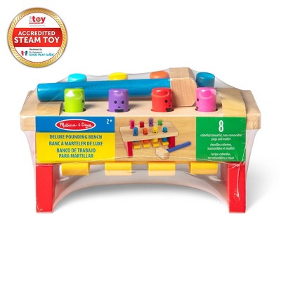  Melissa & Doug Deluxe Pounding Bench Wooden Toy With Mallet