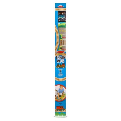  Melissa & Doug Round The Rails Train Rug With 3 Linking Wooden Train Cars (39 X 36 Inches)