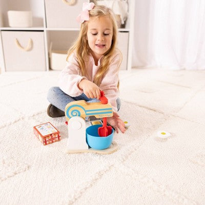  Melissa & Doug Wooden Make-a-Cake Mixer Set (11pc) - Play Food And Kitchen Accessories