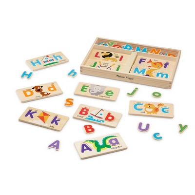  Melissa & Doug ABC Picture Boards - Educational Toy With 13 Double-Sided Wooden Boards And 52 Letters