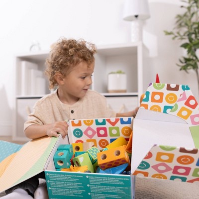  Melissa & Doug Blockables Dinosaur Snap And Play : Mix And Match Connectable Wooden Building Blocks Play Set