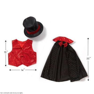  Melissa & Doug Magician Role Play Costume Set - Includes Hat, Cape, Wand, Magic Tricks
