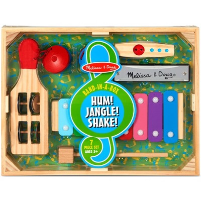  Melissa & Doug Band-in-a-Box Hum! Jangle! Shake! - 7-Piece Musical Instrument Set