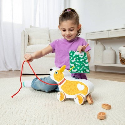  Melissa & Doug Feed Walk & Poo Pup Wooden Preschool Pull Toy Play Set