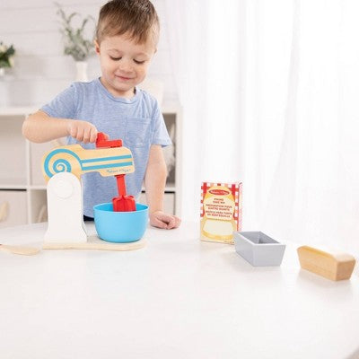  Melissa & Doug Wooden Make-a-Cake Mixer Set (11pc) - Play Food And Kitchen Accessories
