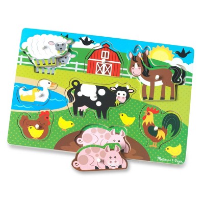  Melissa & Doug Peg Puzzle Set - 6 Puzzles