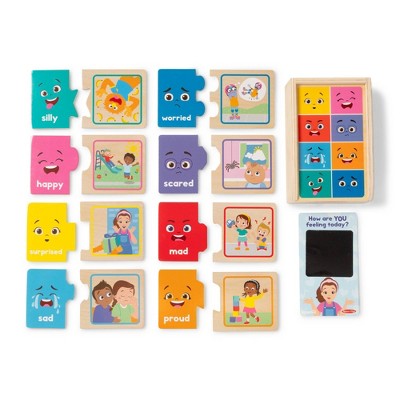  Melissa & Doug Ms. Rachel Big Feelings Puzzles - 16pc: Educational Wooden Toy For Emotional & Sensory Development