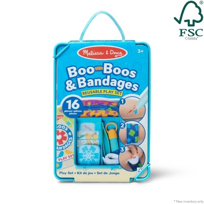  Melissa & Doug Boo-Boos & Bandages Reusable First Aid Pretend Play Set: Creativity Focus With Medical Accessories