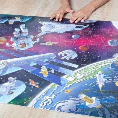  Melissa & Doug Outer Space Glow-in-the-Dark Cardboard Jigsaw Floor Puzzle – 48pc
