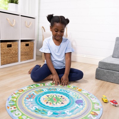  Melissa & Doug Round The Shore Tracks Cardboard Jigsaw Floor Puzzle And Wind-Up Vehicles – 48pc