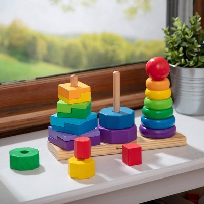  Melissa & Doug Geometric Stacker - Wooden Educational Toy