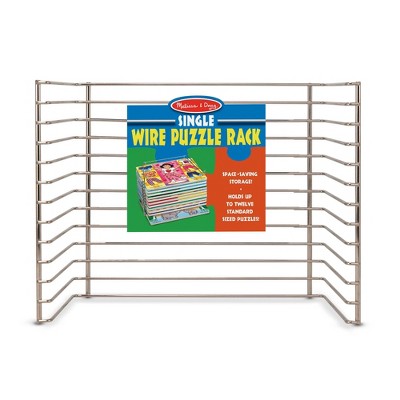  Melissa & Doug Puzzle Storage Rack - Wire Rack Holds 12 Puzzles: Educational Fine Motor Metal Organizer