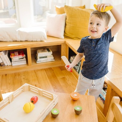  Melissa & Doug Cutting Fruit Set - Wooden Play Food Kitchen Accessory
