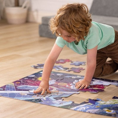  Melissa & Doug Outer Space Glow-in-the-Dark Cardboard Jigsaw Floor Puzzle – 48pc