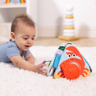  Melissa & Doug Ocean Tummy Time Triangle Infant Baby Toy, Soft Sensory Toy With Textures, Mirror