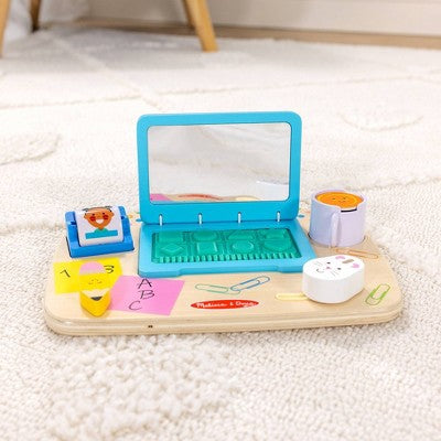  Melissa & Doug Wooden Work & Play Desktop Activity Board Infant And Toddler Sensory Toy