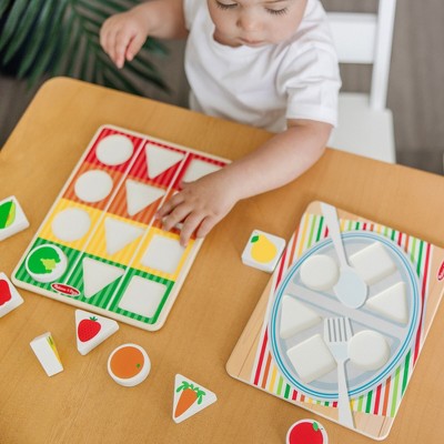  Melissa & Doug Wooden Shape Sorting Grocery Cart Push Toy And Puzzles