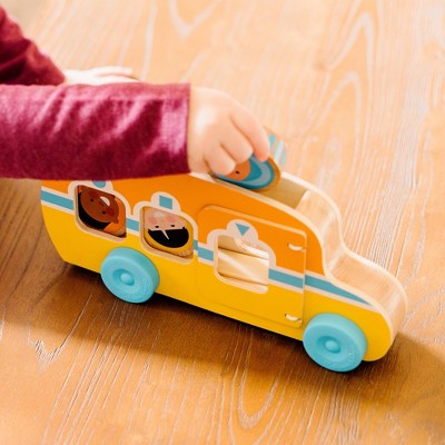  Melissa & Doug GO Tots Wooden Roll & Ride Bus With 3 Disks