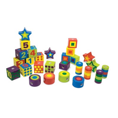  Melissa & Doug Deluxe Wooden Lacing Beads - Educational Activity With 27 Beads And 2 Laces