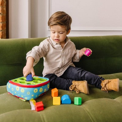  Melissa & Doug K's Kids Take-Along Shape Sorter Baby Toy With 2-Sided Activity Bag And 9 Textured Shape Blocks