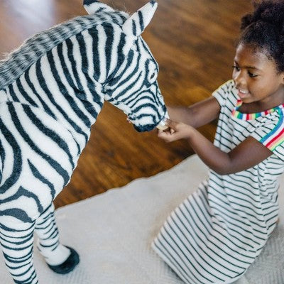  Melissa & Doug Giant Striped Zebra - Lifelike Stuffed Animal (nearly 3 Feet Tall)