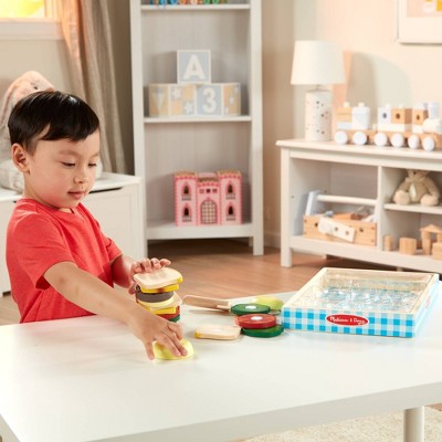  Melissa & Doug Wooden Sandwich-Making Pretend Play Food Set